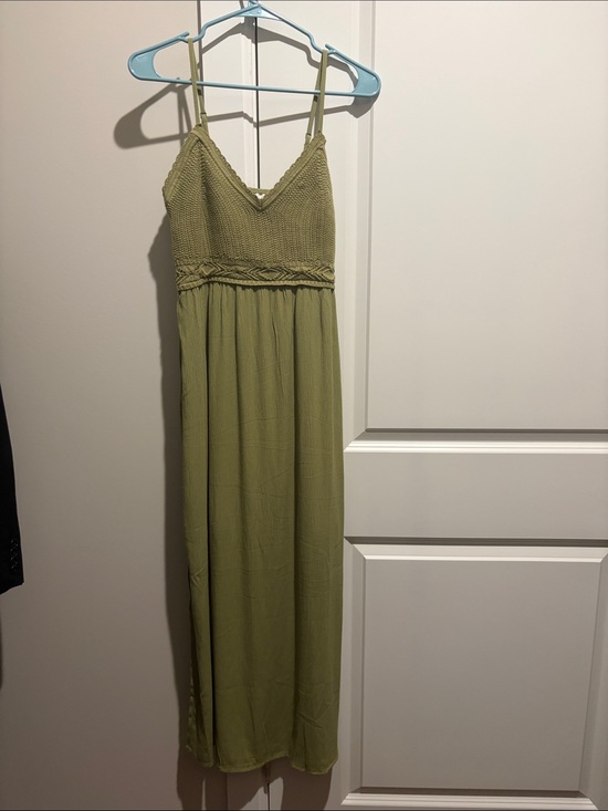 No Boundaries Dresses & Skirts - No Boundaries Olive Green Maxi Dress with Knit Bodice